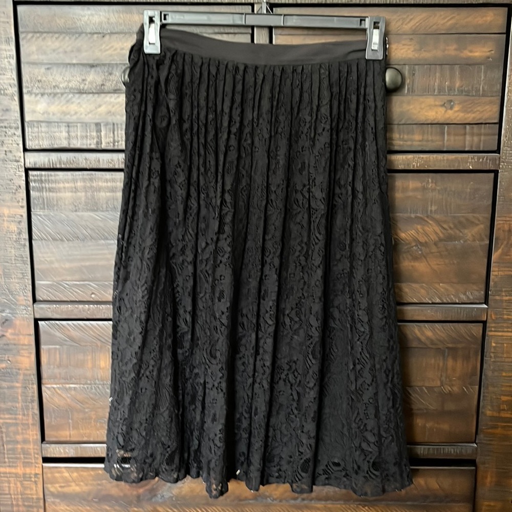1.state black lace A-line skirt